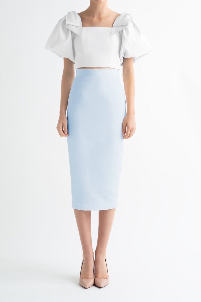 aqua pencil skirt